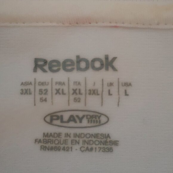 Reebok Play Dry White w/ Black Men's Size Large Full Zip Athletic Jacket - Picture 3 of 5